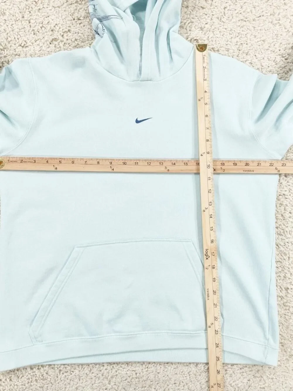 Vintage Y2k Nike Center Swoosh Hoodie Grey Tag Boxy Fit Sweatshirt Men's Sz L